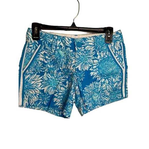 Lilly Pulitzer The Callahan Short Blue White Floral Size 00 - Picture 1 of 5